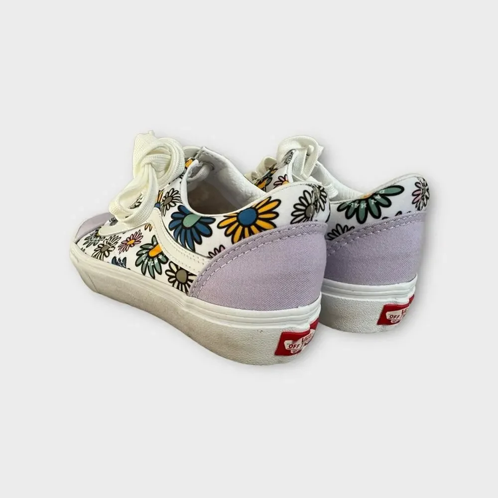 Vans Off The Wall Low Top Sneakers in White/Purple Floral Print, Size 7 - Picture 5 of 12